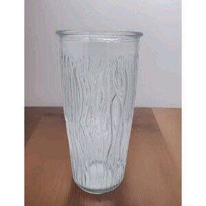 Wavy Ribbed Glass Vase Heavy Large Centerpiece Clear Wedding Decor Shower Party